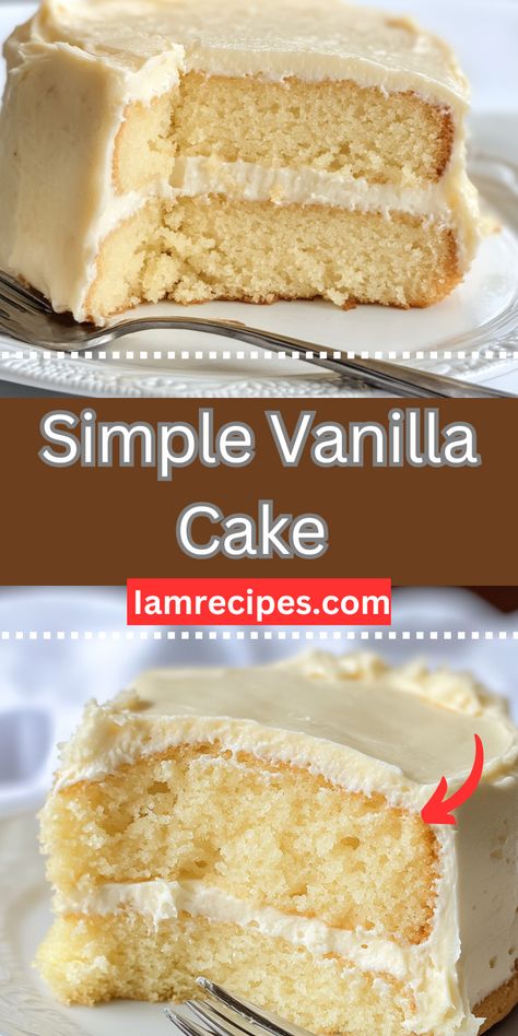 🎂✨ Simple Vanilla Cake Recipe – Light, fluffy, and buttery! This easy one-bowl vanilla cake is perfect for birthdays, tea-time, or layering. Add frosting or enjoy plain!  #VanillaCake #EasyBaking #MoistCake Simple Vanilla Cake Recipe, Coconut Ice Recipe, Simple Vanilla Cake, Red Velvet Cake Pops, Cottage Cheese Breakfast, Light Cakes, Cinnamon Cookies, Vanilla Cake Recipe, Moist Cake