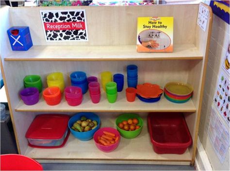 Eyfs Snack Area, Snack Area Eyfs, Nursery Displays, Preschool Layout, Eyfs Environment, Early Excellence, Eyfs Nursery, Snack Area, Eyfs Curriculum