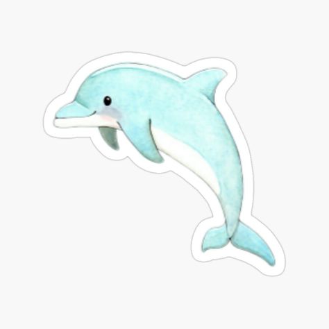 Get my art printed on awesome products. Support me at Redbubble #RBandME: https://www.redbubble.com/i/sticker/Dolphin-by-BellaBellaVibe/40101340.EJUG5?asc=u Dolphin Aesthetic Art, Beautiful Dolphins, Dolphin Sticker, Beach Stickers, Printable Paper Patterns, Clip Art Freebies, Blue Dolphin, Dolphin Art, Positivity Stickers