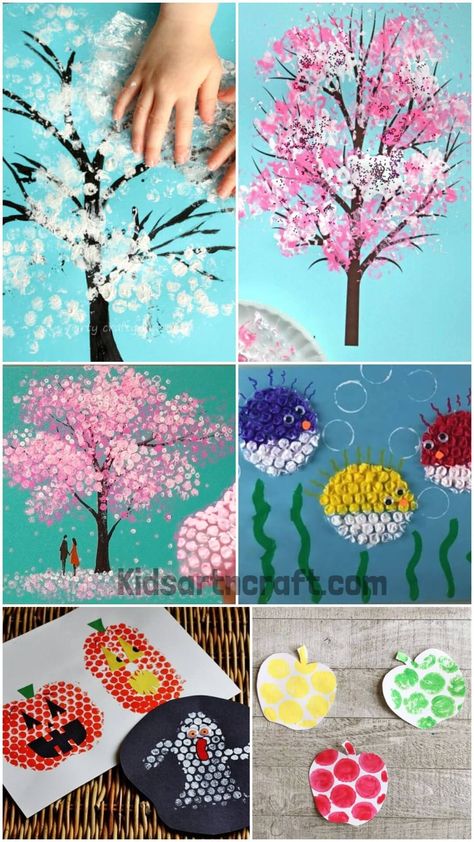 Bubble Wrap Stamping Art Ideas for Kids - Kids Art & Craft Bubble Wrap Art Projects, Bubble Wrap Painting For Kids, Bubble Wrap Art For Kids, Bubble Painting For Kids, Bubble Art For Kids, Painting With Bubble Wrap, Puffer Fish Art, Bubble Wrap Painting, Bubble Wrap Crafts