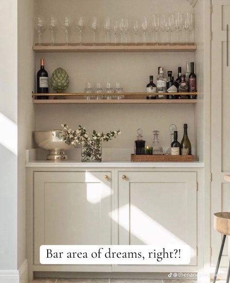 Living Room Bar Area, Sophie Paterson Interiors, Bar Nook, Armac Martin, Bar Inspiration, Coffee Nook, Built In Bar, Coffee Bar Home, Living Room Bar