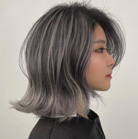 Medium-Length Hairstyle with Ash Highlights Ash Highlights, Grey Brown Hair, Ash Grey Hair, Gray Hair Styles, Grey Hair Transformation, Salt And Pepper Hair, Grey Hair Inspiration, Hair Adviser, Beautiful Gray Hair