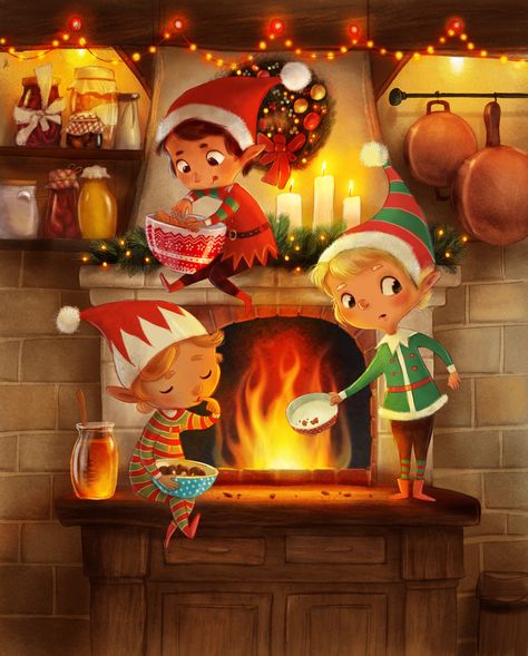 p Elf Drawings, Happy Christmas Day, 동화 삽화, Christmas World, Christmas Artwork, Cute Fall Wallpaper, Winter Illustration, Awesome Videos, Dog Valentines