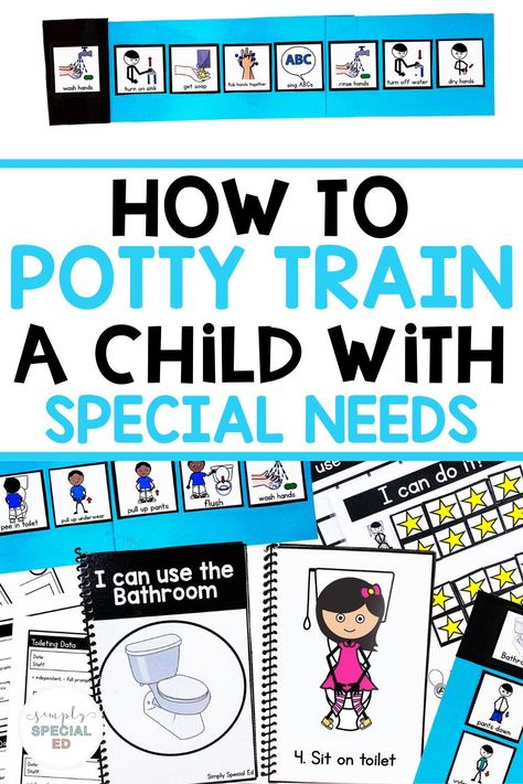 Wondering how to toilet train a child with special needs? In this post, I share the best potty training tips, toilet training visuals, and materials, to potty train a child with special needs in your special education classroom. I share my favorite potty training books and how to communicate with families about toilet training needs. I also share a toilet training reward system. You can find a visual token board included in this post along with a first then board visual. Potty Training Social Story Free, Toileting Visual Schedule, Potty Training Lesson Plan, Potty Training Visuals Free Printable, Toilet Training Visual Schedule, Toilet Training Visuals, Potty Training Visuals, First Then Board, Potty Charts