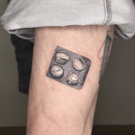 Pill Tattoo, Simple Tattoos For Guys, Wrist Tattoos For Guys, Tattoo Desings, Small Tattoos For Guys, Hand Tattoos For Guys, Matching Tattoos, Tattoo Models, Creative Tattoos