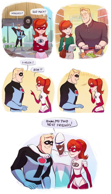 'A Real Stretch' sketchdump by https://www.deviantart.com/mistrel-fox on @DeviantArt Disney Incredibles, Disney Theory, Funny Disney Memes, Disney Crossovers, Disney Jokes, Mini Comic, Disney Memes, Disney Funny, Disney Fun