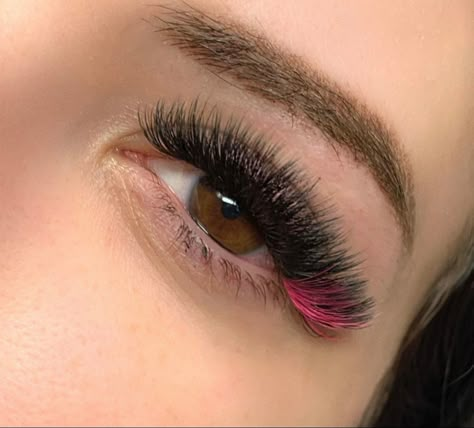 Pink Lash Extensions, Color Eyelash Extensions, Natural Fake Eyelashes, Lashes Fake Eyelashes, Lash Extensions Styles, Perfect Eyelashes, Pretty Lashes, False Eyelash Extensions, Eyelash Extentions