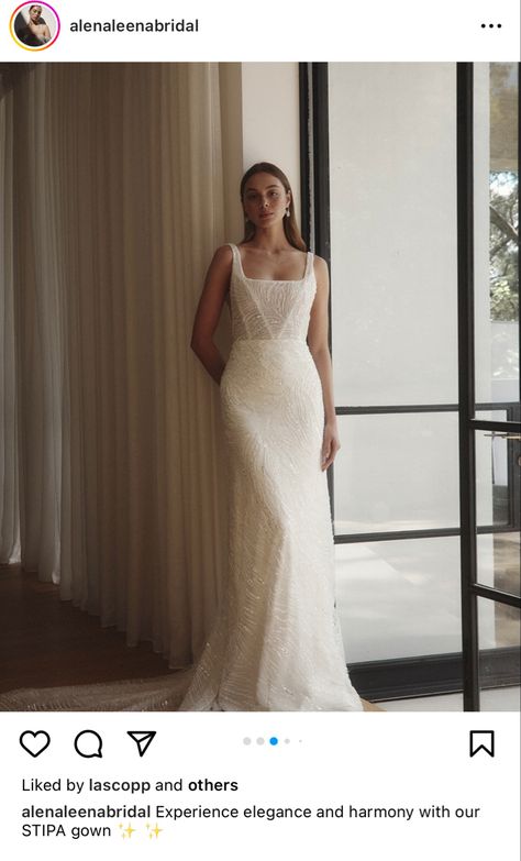 Square Neckline Wedding Dress, Minimalist Gown, Shimmer Fabric, Beaded Lace Fabric, The Modern Bride, Wedding Dresses Beaded, Bridal Inspo, Luxury Bridal, Modern Square