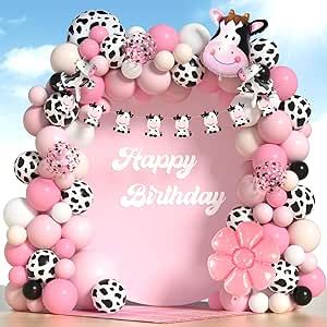 Cute Cow Balloons Arch for Cow Birthday Decorations White and Pink Cow Balloon Garland Different Sizes 5 12 18 In Balloons with Daisy Cow Print Balloons for Girls Farm Cow Birthday Party Decor Cow Print Balloons, Cow Balloons, Party Balloon Arch, Cow Birthday Party, Cow Birthday Parties, Balloon Wreath, Farm Theme Birthday, Ballon Party, Cow Birthday