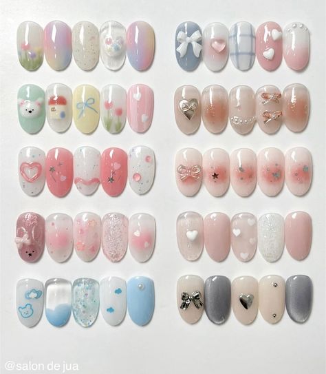 🩵 Kutek Disney, Fake Nails Designs, Art Deco Nails, Hello Nails, Gel Nail Strips, Hippie Nails, Cute Simple Nails, Girly Acrylic Nails, Pretty Nail Art Designs