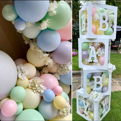 Gender Reveal Pastel Decorations, Pastel Color Gender Reveal Party, Pastel Theme Baby Shower Ideas, Baby Shower Ideas Pastel Colors, Pastel Rainbow Gender Reveal Party, Pastel Color Baby Shower Ideas, Pastel Rainbow Baby Shower Theme, Pastel Butterfly Baby Shower Ideas, Rainbow Baby Shower Ideas Decoration