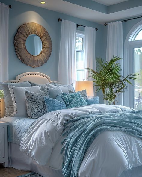 Beachy Bedroom Decor, Contemporary Dining Room Decor, Modern Coastal Bedroom Ideas, Costal Bedroom, Coastal Bedroom Ideas, Modern Coastal Bedroom, Botanical Bedroom, Coastal Luxury, Beachy Bedroom