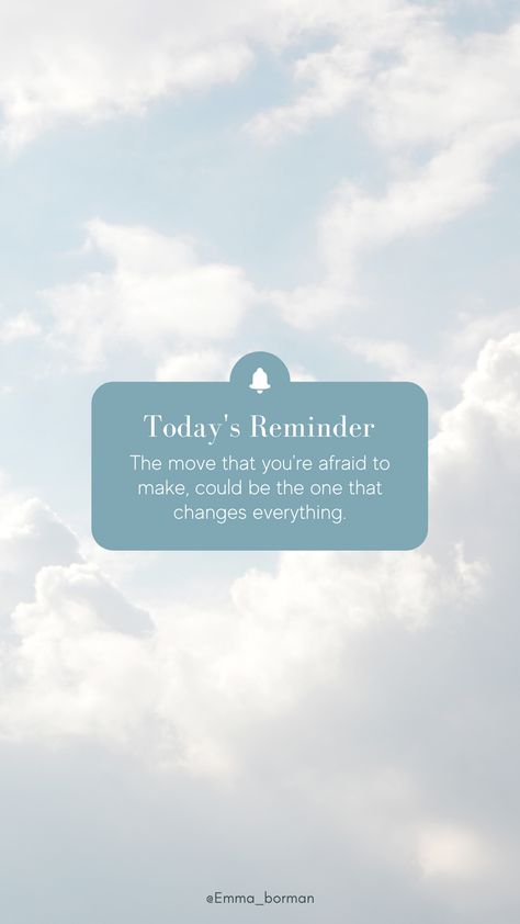 reminder positive life quote for instagram stories. Check my profile for more! Today's Reminder to make that move that could change your life. Positive Instagram Stories, Quote For Instagram, Insta Templates, Sleep Rituals, Productivity Quotes, Caption Ideas, Today Quotes, Business Content, Positive Lifestyle