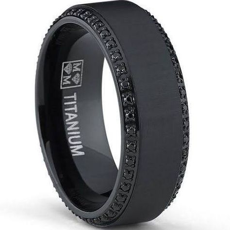 Male Wedding Rings, Wedding Rings Black, Male Wedding, Cool Rings For Men, Comfort Fit Wedding Band, Rings Black, Black Wedding Band, Titanium Wedding Rings, Custom Wedding Rings