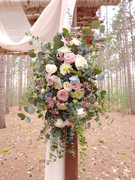 Mauve Blue And Green Wedding, Dusty Pink And Blue Wedding, Color Palette With Blue, Botanical Wedding Theme, Trendy Color Palette, Pink Green Wedding, Church Wedding Flowers, Floral Arch Wedding, Madison Wedding