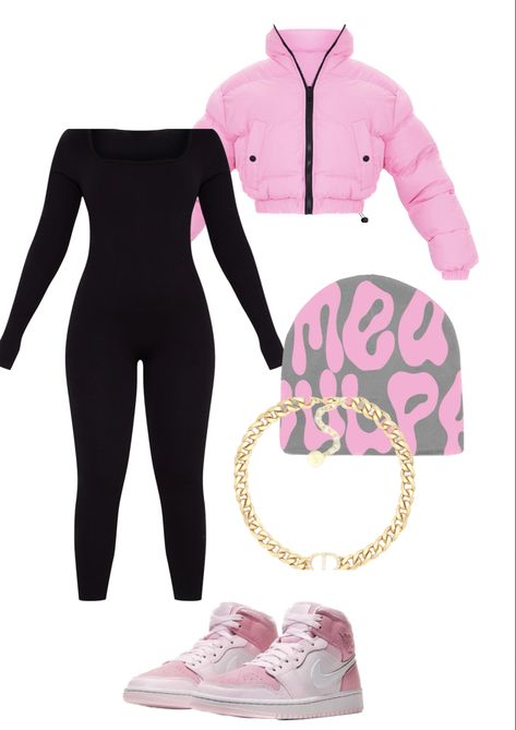 Pink Jordans Outfit, Jordan 1 Digital Pink, Pink Jumpsuits Outfit, Outfits With Jordan 1s, Cute Outfits With Jordans, Shoes Jordan 1, Jordan 1 Outfit Women, Comfortable Winter Outfits, Pink Jordans