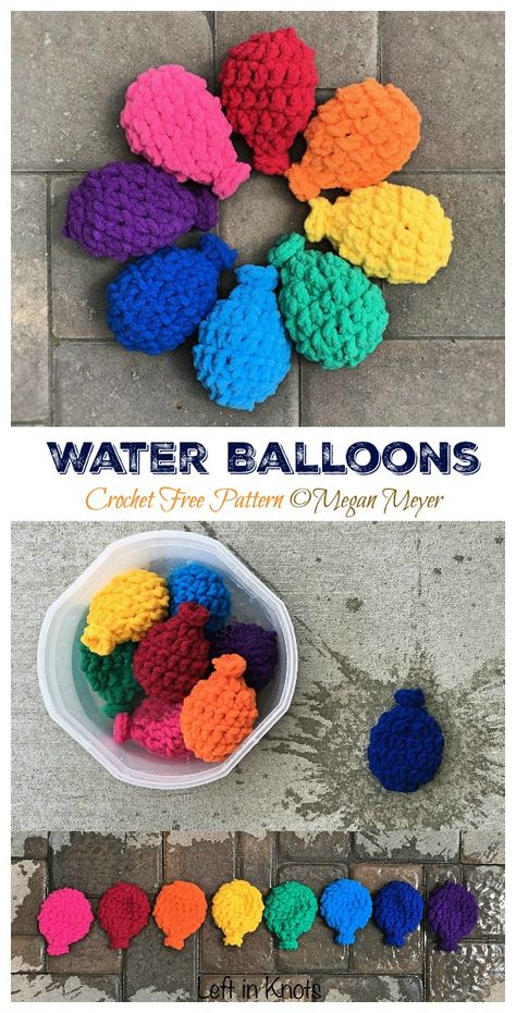 Amigurumi Balloon Animal Free Pattern, Crochet Ballon Animals Pattern, Water Balloon Crochet Pattern, Balloon Animal Crochet Pattern, Crochet Reusable Water Balloons, Balloon Crochet, Crochet Water Balloons, Spring Market, Money Moves