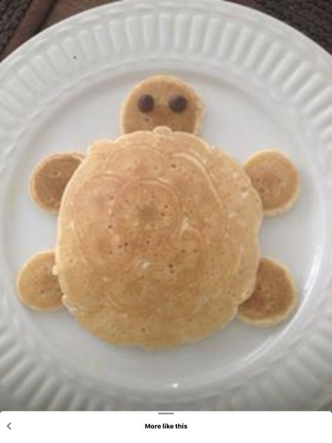 Turtle Pancakes, Fun Pancakes, Kids Breakfast, Food Art For Kids, Creative Snacks, Kids Food, Fun Kids Food, Food Crafts, Breakfast For Kids