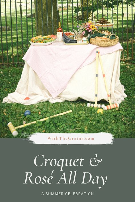 Rose And Croquet Party, Croquet Party Ideas, Croquet Aesthetic, Shower Coquette, Croquet Party, British Tea Time, Sandwich Inspiration, Croquet Game, White Party Outfit