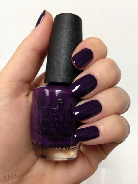 Dark Purple Nail Polish, Purple Manicure, Dark Purple Nails, Opi Nail Colors, Nail Polish Colors Fall, Nails 2018, Purple Nail Polish, Purple Nail Designs, Purple Nail