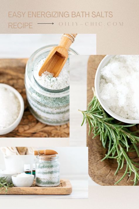 Diy Bath Salts With Essential Oils Recipes, Diy Bath Salt Gifts, Eucalyptus Bath Salts, Bath Salt Bar Party, Easy Bath Salts Recipe, Rosemary Bath Salts, Epsom Salt Bath Recipe, Christmas Bath Salts, Diy Bath Salts With Essential Oils