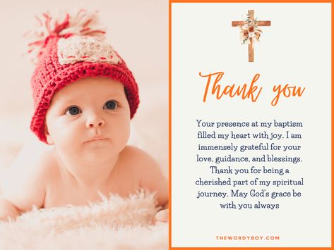 Baptism Thank You Wording Best Thank You Message, Thanksgiving Messages, Baptism Ideas, Baby Blessing, Christening Cake, Baby Baptism, Xmas Card, Thank You Messages, Baby Christening