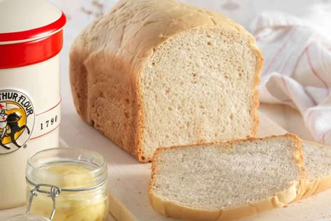 A basic sourdough bread recipe for your bread machine. Bread Machine Sourdough Bread, Bread Machine Sourdough, Sourdough Bread Machine, Breadmaker Recipes, Bread Machines, Homemade White Bread, A Loaf Of Bread, Bread Maker Recipes, Yeast Breads