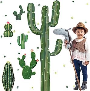 Cardboard Cactus, Tex Mex Party, Southwest Party, Green Plant Wall, Fiesta Party Supplies, Cactus Pictures, Wild West Theme, Plant Wall Decor, Cactus Decor