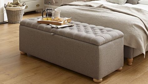 Storage Ottomans | Upholstered Storage Ottoman Footstools UK | The Footstool Workshop - The Footstool Workshop End Of Bed Ottoman, Bed Upholstery, Bedroom Schemes, Ottoman Storage Bench, Upholstered Footstool, Design Tricks, Storage Ottomans, Upholstery Bed, Bedroom Chest Of Drawers