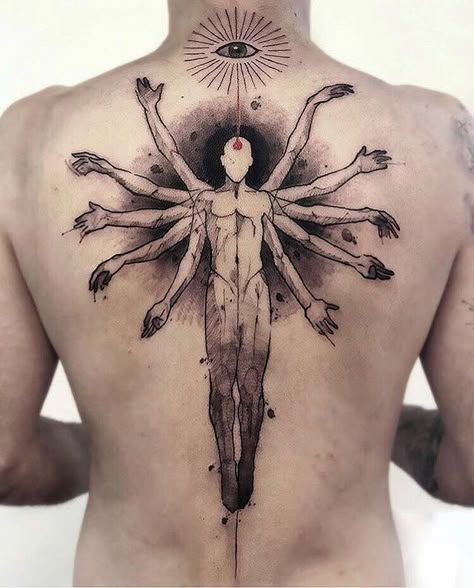 pinterest : @ urlocalbarbie Beautiful Back Tattoos, Model Tattoos, Orca Tattoo, Backpiece Tattoo, Body Tattoo Design, Hamsa Tattoo, Kunst Tattoos, Full Back Tattoos, Inspiration Tattoos