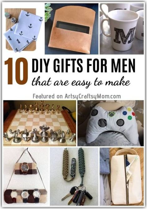 Struggling with gift ideas for the men in your life? Here are 10 DIY Gifts for Men that are easy to make and sure to be 100% useful too! Homemade Gifts For Men, Diy Christmas Gifts For Men, Guy Friend Gifts, Meaningful Gift Ideas, Diy Projects For Men, Diy Gifts For Men, Handmade Gifts For Men, Diy Easter Gifts, Diy Xmas Gifts