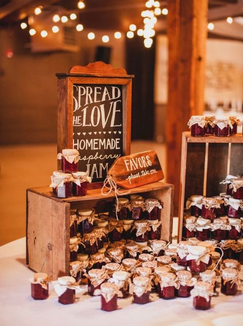 25 Personalized Mini Jelly Jar Wedding Favors 2 oz. each. Customized order with tag, ribbon and jar topper. Made with natural preserves. We process rush order quickly for no additional charge. Jam Preserves Favors: Grape Strawberry Spread the love! Personalized Jam Favors for any occasion! Say Thank You by giving each guest a Delicious Jam with Burlap Favors. These one-of-a-kind shower thank you favors are just what your guests will love. We can design a signature jam jar just for you. You can c Jam Wedding Favors, Jam Favors, Summer Wedding Favors, Wedding Favour Jars, Romantic Theme Wedding, Wedding Favors And Gifts, Wedding Favors Fall, Mini Jars, Wedding Favors Cheap