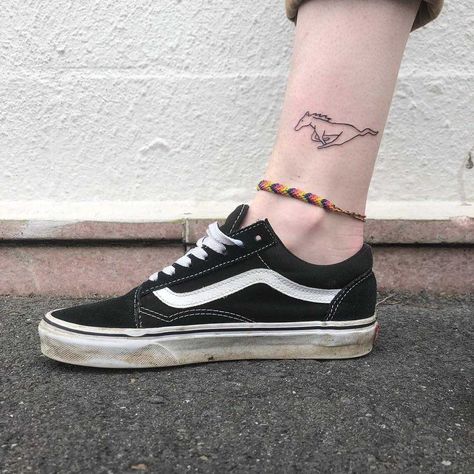 Mustang Tattoo, Futurama Tattoo, Related Tattoos, Animal Tattoos, Vans Old Skool Sneaker, Picture Tattoos, Future Tattoos, Vans Sneaker, Tattoos For Women