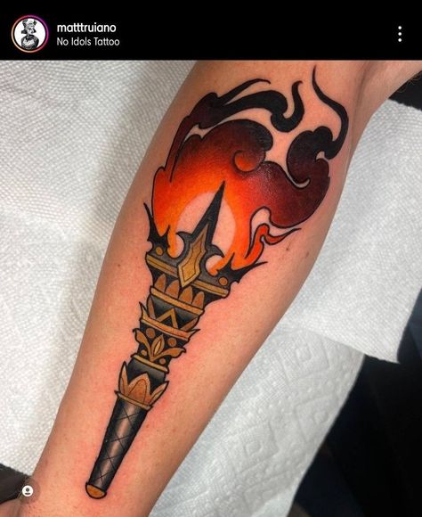 Traditional Tattoo Torch, Tea Tattoo, Medieval Tattoo, Throat Tattoo, Tattoo Filler, Tattoo Board, Flame Tattoos, Plant Tattoo, Tattoo Desings