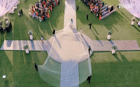 See Priyanka Chopra's 75-Foot Veil from Above as She Walks Down the Aisle Toward a Teary Nick Jonas Nick Jonas Priyanka Chopra, Priyanka Chopra Wedding, Celebrity Wedding Makeup, Christian Wedding Gowns, Hindu Wedding Ceremony, Iconic Weddings, Celebrity Wedding Dresses, Bridal Mehendi Designs, White Wedding Gowns