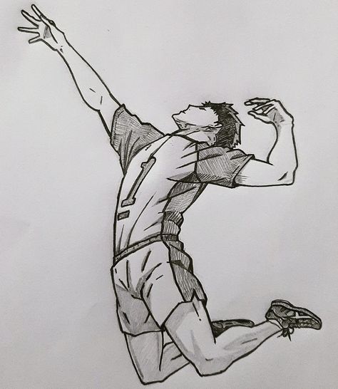 Volleyball Drawing Ideas, Haikyuu Drawing Sketch, Volleyball Sketch, Haikyuu Sketch, Haikyuu Drawing, Wakatoshi Ushijima, Volleyball Drawing, Ushijima Wakatoshi, Abstract Pencil Drawings