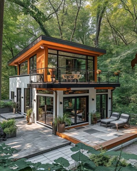 5 Mind-Blowing Tiny House Designs Sleepout Ideas, Lake Deck, Modern Wood House, Nordic Cabin, Tiny House Designs, Tiny Beach House, Modern Contemporary House Plans, Bali House, Indian Home Design