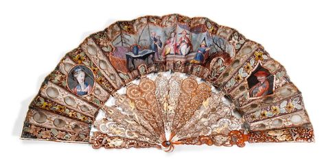 An ivory, mother of pearl and tortoiseshell fan with chinoiserie ornament, French, circa 1770-1780 Estimate 3,000 — 4,000 GBP LOT SOLD. 5,000 GBP Language Of Fans, Just Be Friends, Chinoiserie Ornaments, Antique Fans, Paper Case, Secret Language, Paper Leaves, Secret Messages, Flower Garlands