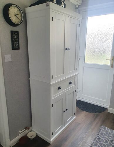 Pantry Larder, Tall Kitchen Storage, Victorian Flat, Kitchen Larder Cupboard, Utility Area, Tall Storage Unit, Magnet Kitchen, Cabinet Pantry, Kitchen Larder