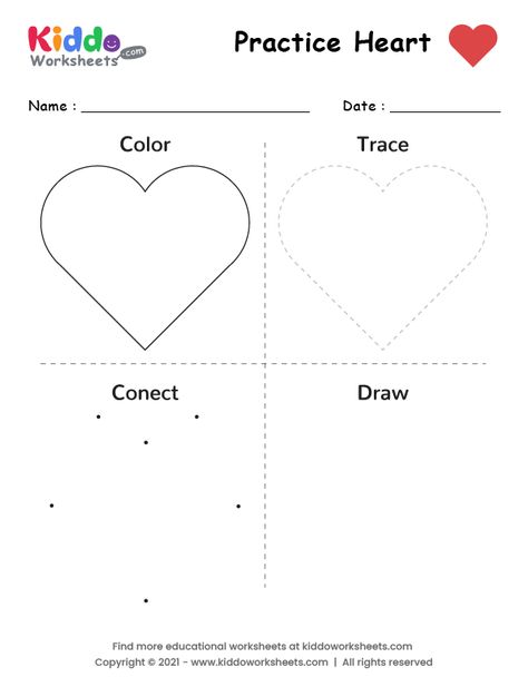 Heart Shape Worksheets For Preschool, Heart Worksheet Preschool, Oval Worksheet, Heart Worksheet, Shape Worksheet, Shape Worksheets For Preschool, Geometry Shapes, Math Patterns, Worksheets For Preschool