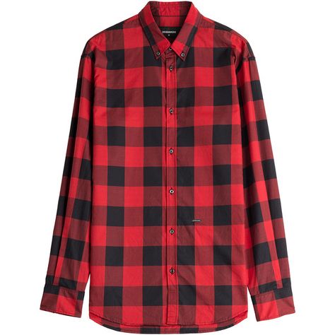 Dsquared2 Printed Cotton Shirt (77.760 HUF) ❤ liked on Polyvore featuring men's fashion, men's clothing, men's shirts, men's casual shirts, shirts, tops, men, red, multicolor and red top Black Check Shirt Men, Red Black Check Shirt, Mens Checkered Shirt, Black Check Shirt, Red Checkered Shirt, Red Checked Shirt, Checked Shirts, Black Flannel Shirt, Cl Fashion