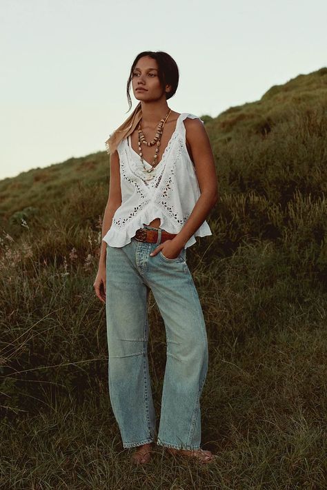 We The Free Good Luck Mid-Rise Barrel Jeans | Free People (Global - UK&FR Excluded) Barrel Jeans, Jeans Free People, Free People Clothing, Free People Jeans, Denim Collection, Little White Dresses, Boho Casual, Midi Maxi Dress, Plus Size Swimwear