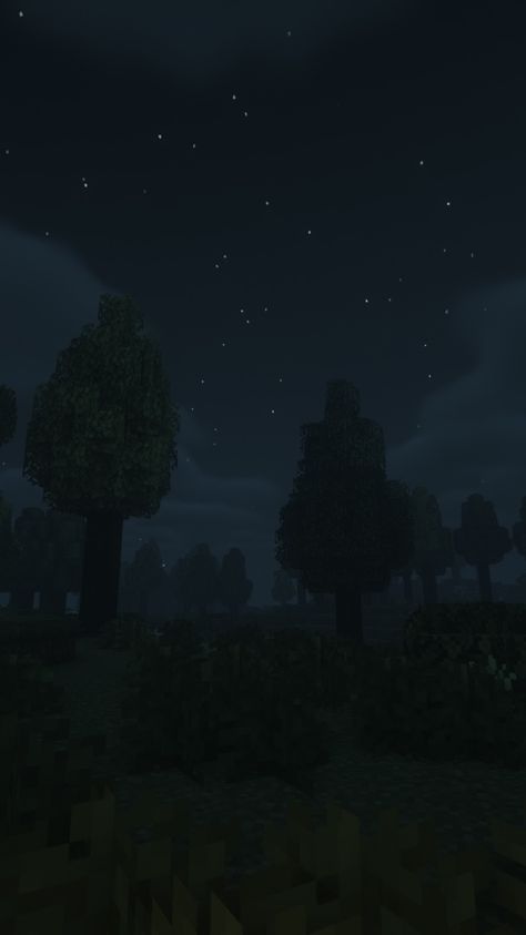 Minecraft Dark Aesthetic, Dark Forest Minecraft, Minecraft Wallpaper Iphone, Dark Minecraft, Night Aesthetic Wallpaper, Minecraft Backgrounds, Foxy Wallpaper, Minecraft Shaders, Floor Tiles Design