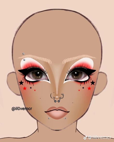 Black Bride Makeup, Droopy Eye Makeup, Unconventional Makeup, Gyaru Makeup, Makeup Drawing, Simple Makeup Tips, Makeup Face Charts, Work Makeup, Drag Makeup