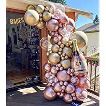 Check this out! Rose Gold Balloon Arch, Gold Balloon Arch, 21st Birthday Balloons, Wedding Anniversary Party Decorations, Champagne Balloons, Bridal Shower Champagne, Balloon Arch Kit, Bridal Shower Balloons, Shower Balloons