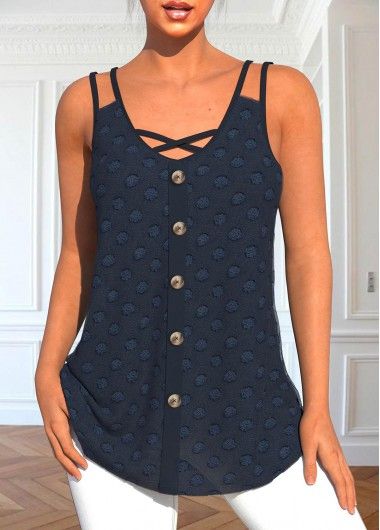 Button Tank Top, Navy Blue Tank Top, V Neck Tank Top, Lovely Tops, Stylish Blouse, Solid & Striped, Arte Popular, Sewing Basics, Midi Dress Sleeveless