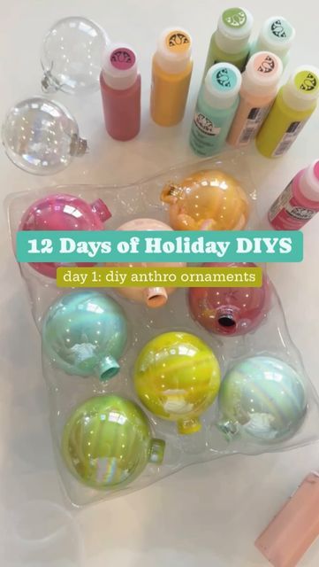 Diy Colored Ornaments, Iridescent Christmas Ornaments, Anthropologie Christmas Ornaments Diy, Diy Christmas Balls Clear Glass Photo Ornaments, Anthropology Christmas Ornaments, Ornament Bundles Diy, Anthro Inspired Christmas Diy, Diy Iridescent Ornaments, Diy Anthropologie Christmas Ornaments