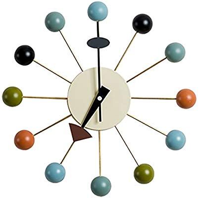 MLF® Nelson Clock, Designed by George Nelson and Produced by MLF (Full Range Available) (Nelson Ball Clock in Multi): Amazon.ca: Home & Kitchen Mid Century Modern Wall Clock, Sunburst Clock, Best Wall Clocks, Classic Furniture Design, Clock Painting, Retro Wall Clock, Diy Clock Wall, Mid Century Modern Interiors, Retro Mid Century Modern