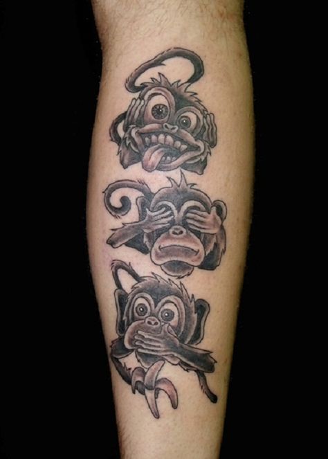 3 Monkeys 3 Wise Monkeys Tattoo Design, 3 Wise Monkeys Tattoo, 3 Monkeys Tattoo, Monkeys Tattoo Ideas, Three Wise Monkeys Tattoo, Wise Monkeys Tattoo, Monkeys Tattoo, Mom Papa, Morty Drawing