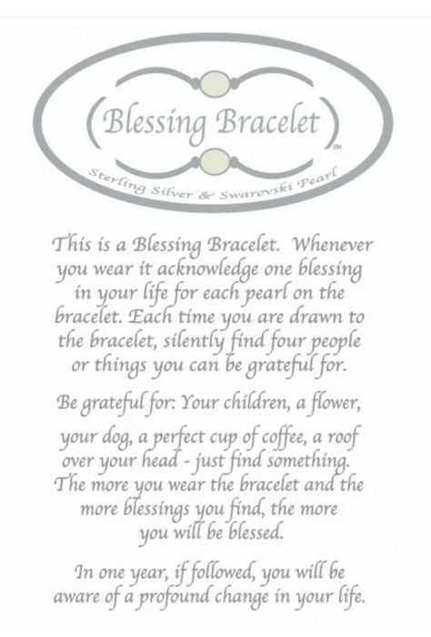 Blessing Bracelet Poem, Blessing Bracelet Diy, Gratitude Bracelet, Blessing Bracelets, Water Bracelet, Initial Birthstone Necklace, Blessing Message, Charcuterie Gifts, Blessing Bracelet